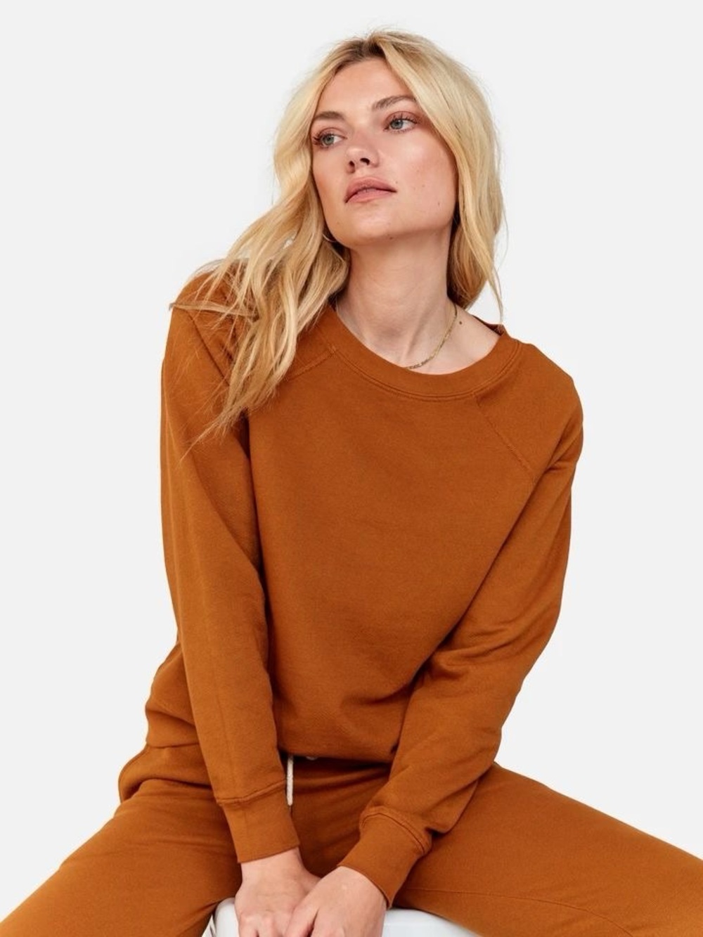 MATE The Label Raglan Sweatshirt & Terry Jogger Pant SET in Amber Size Large